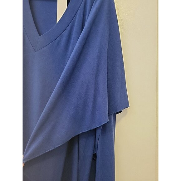 Soft Surroundings Madeline Tunic Long Sleeve Asymmetrical Hem V-Neck Blue 1X NWT - Picture 7 of 10